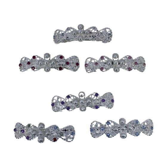 Silver Coloured Plated  French Clip With Pearl Flower (£0.45 Each )