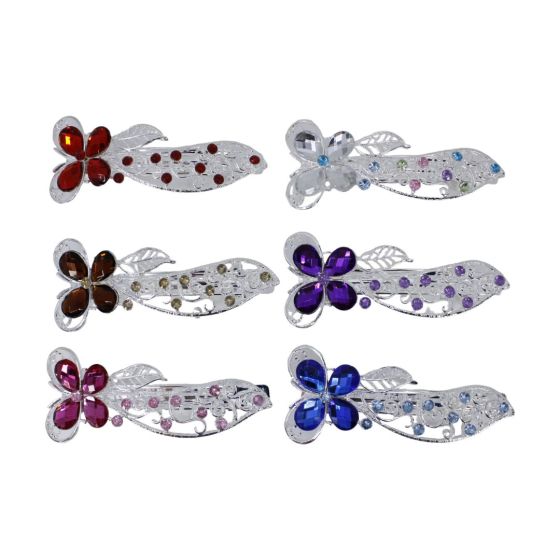 Silver Coloured Plated  French Clip With Butterfly (£0.45 Each )