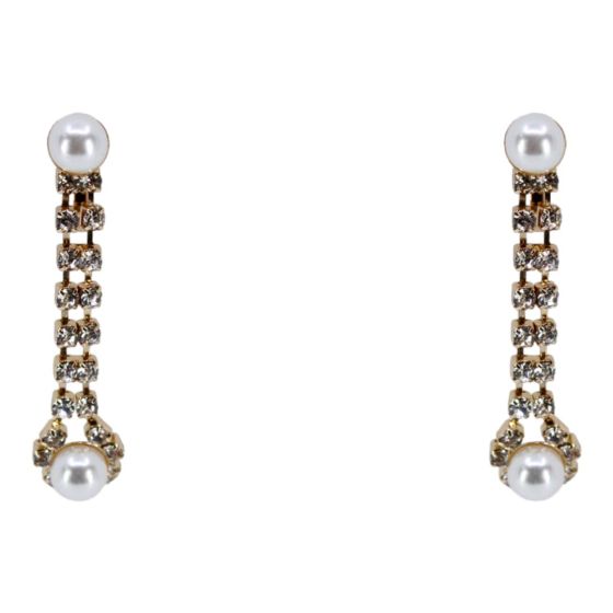 Diamante & Pearl Drop Clip-on Earrings (£1.20 per pair)