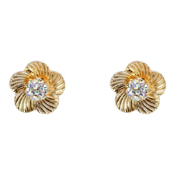 Diamante Flower Clip-on Earrings (£1 per pair)