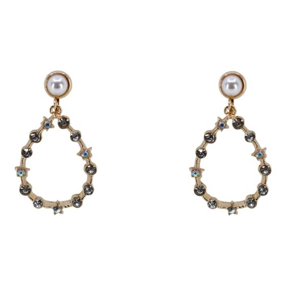 Diamante & Pearl Drop Clip-on Earrings (£1.10 per pair)