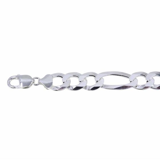 Silver 13.5mm Super Flat Figaro Chain