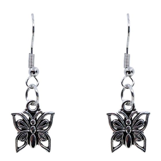 Butterfly Pierced Drop Earrings (£0.30p per pair)