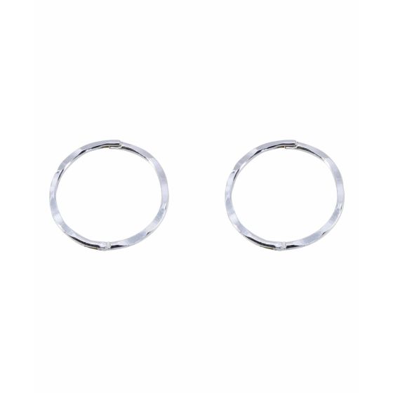 Silver 14mm Diamond Cut Hinged Sleeper Earrings (£2.70 per pair)