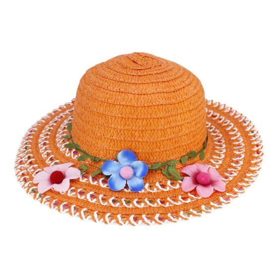 Girls Raffia Flower Summer Hats (£1.50 Each)