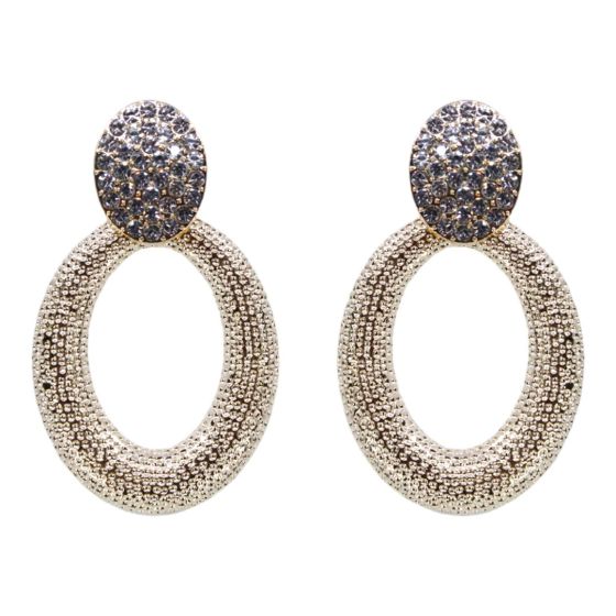 Rhodium or Gold colour plated drop earrings with genuine Clear crystal stones.
