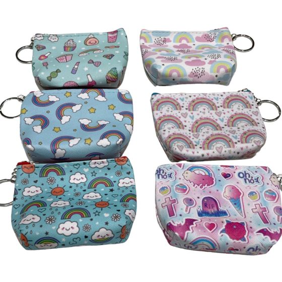 Kids Rainbow Purses On Keyring-(£0.40 Each )