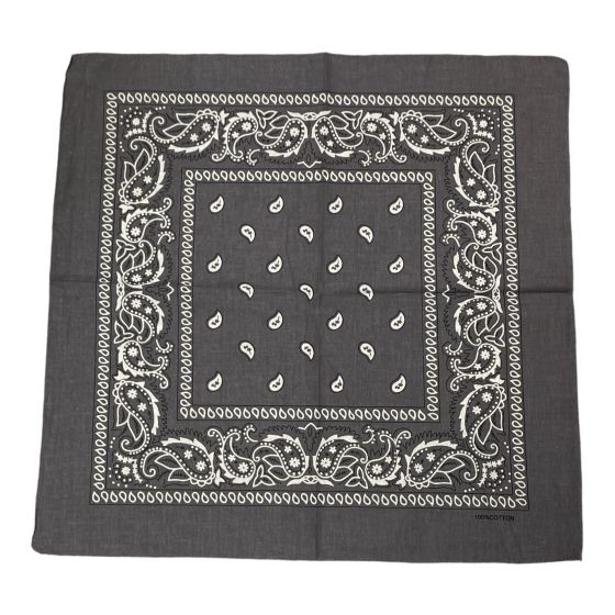 Grey Cotton Paisley Bandana -(£0.50 Approx )