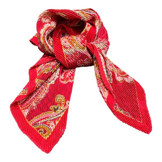 Ladies Satin Paisley Pleated Neck Scarf (£1.40 Each )