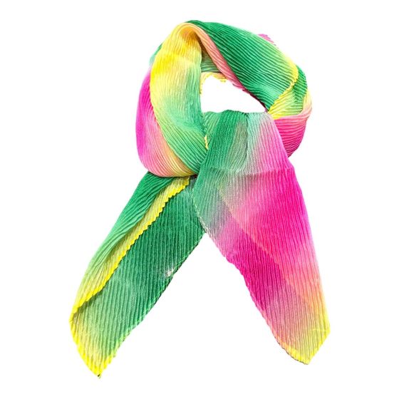 Ladies Rainbow Pleated Chiffon Neck Scarf -(£1.20 Each )