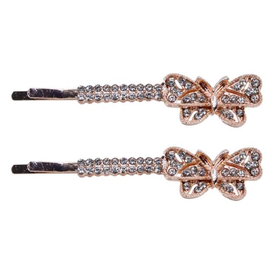 Diamante Butterfly Hair Slides (£0.70 per card)