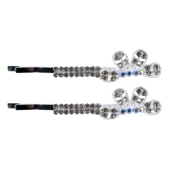 Diamante Flower Hair Slides (£0.70p per card)