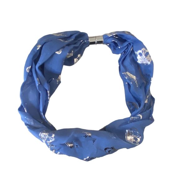 Magnetic Silver Foil Crown Print Scarf (£1.75 Each)