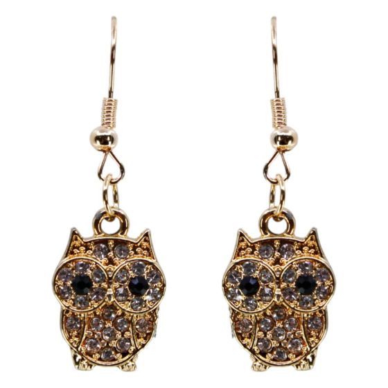 Venetti Diamante Owl Pierced Drop Earrings (£0.50p per pair)