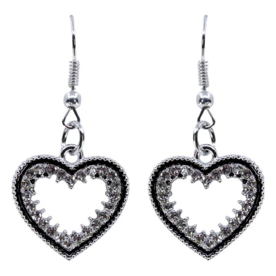 Venetti Diamante & Enamel Heart Pierced Drop Earrings (£0.50 per pair)