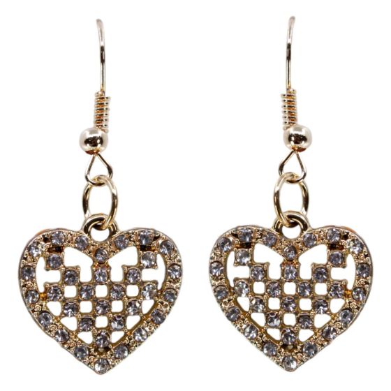 Venetti Diamante Heart Pierced Drop Earrings (£0.50 per pair)