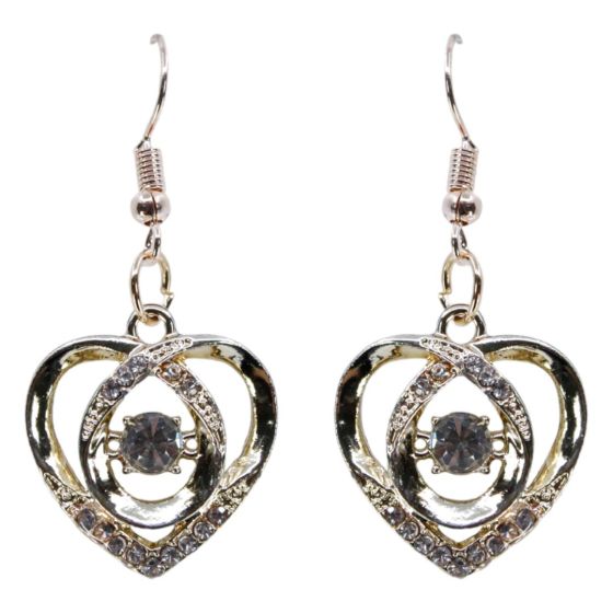 Venetti Diamante Heart Pierced Drop Earrings (£0.50 per pair)
