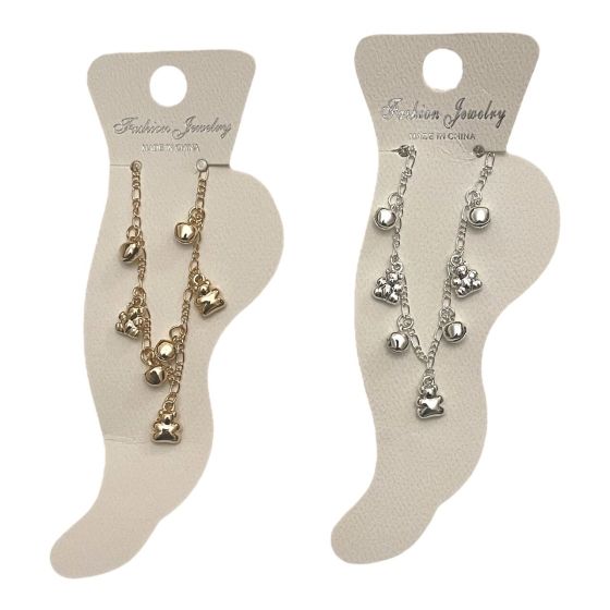 Teddy & Bell Charm Anklet 