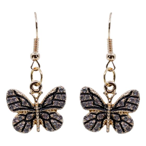 Venetti Diamante Butterfly Pierced Drop Earrings (£0.50p per pair)