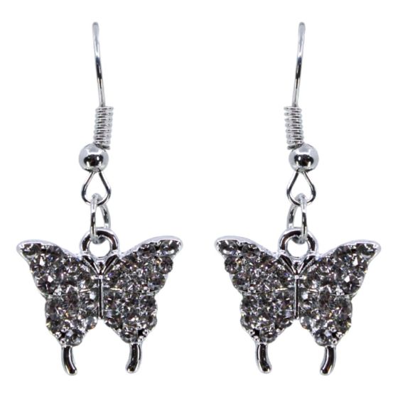 Venetti Diamante Butterfly Pierced Drop Earrings (£0.50p per pair)