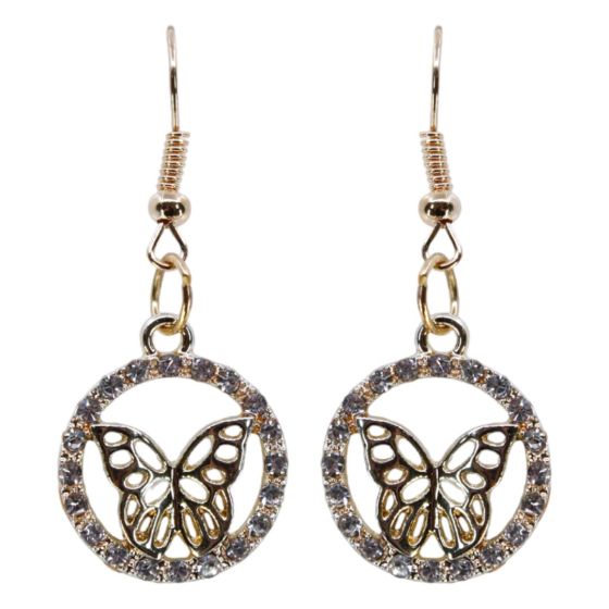 Venetti Diamante Butterfly Pierced Drop Earrings (£0.50p per pair)