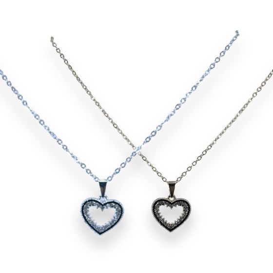 Ladies Diamante Heart Shape Pendant -(£0.80 Each )