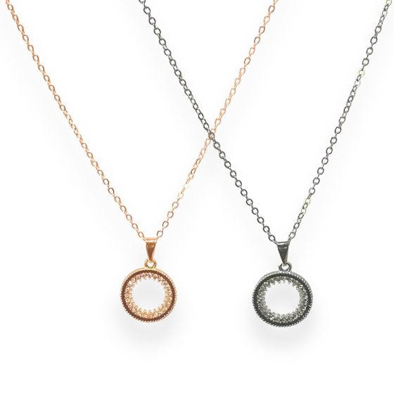 Ladies Diamante Eternity Pendant - (£0.75 Each )