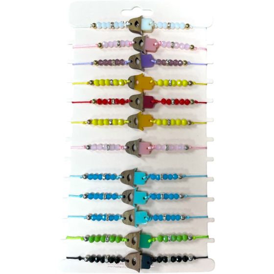 Ladies/ Girls Wood Effect Hamza Beaded Friendship Bracelet -(£0.40 Each )