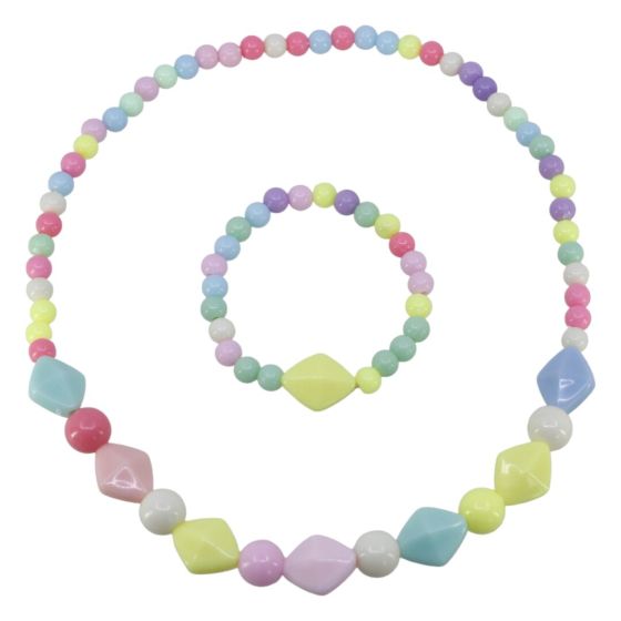 Girls Bead Necklace and Bracelet Set (40p per set)