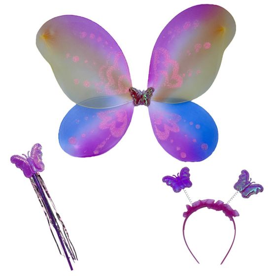 Rainbow Butterfly Wings Wand And Bopper Set -(£1.20 Each)