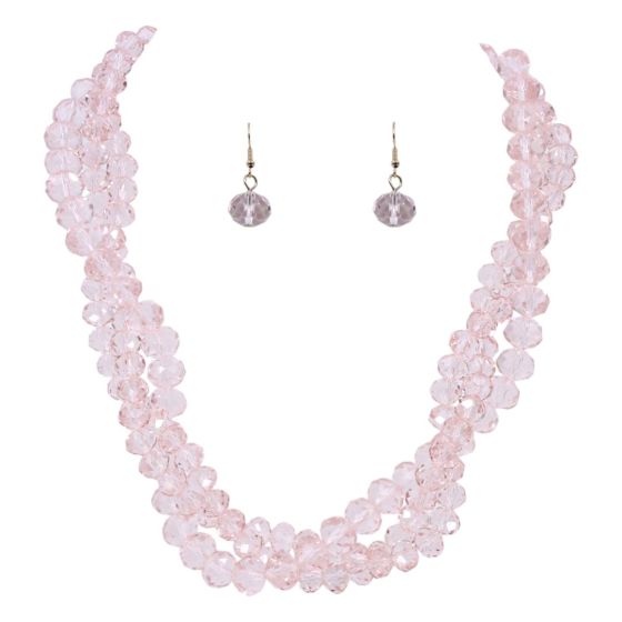 Glass Bead Choker and Pierced Drop Earrings Set (£3.30 per set)