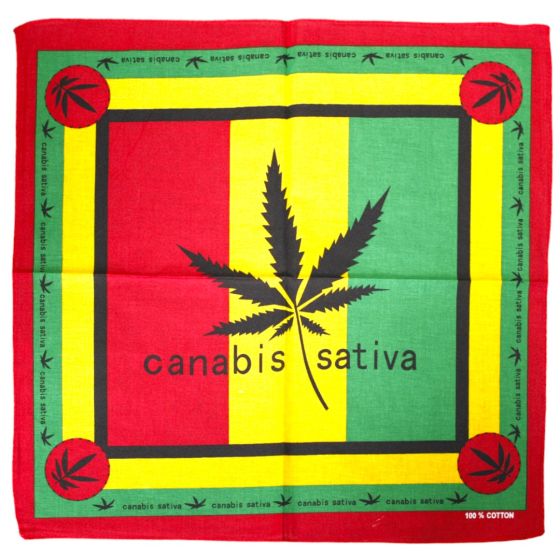 Cannabis leaf design bandanas.
