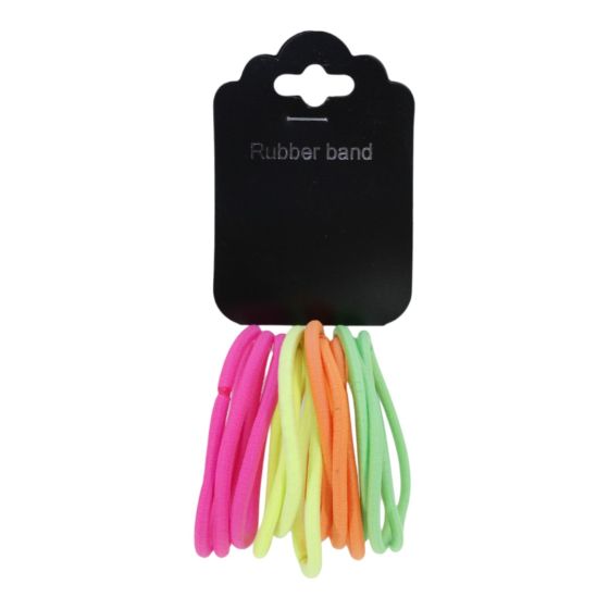 Assorted super stretch snag free plain hair elastics neon
