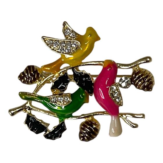 Venetti Enameled  Bird Brooch