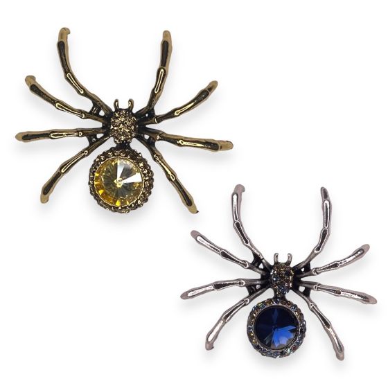 Venetti Collection diamante spider brooch with genuine crystal stones .

Available in Gold colour plating with topaz tone crystal stones or Rhodium colour plated with Montana coloured crystal stones .

sold as a pack of 3 per colour or 4 assorted.

