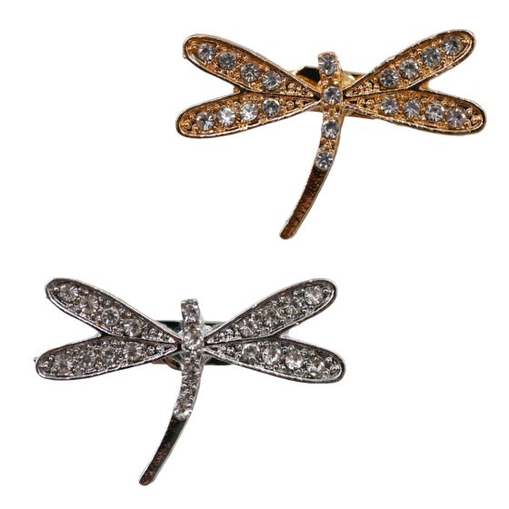 Dragonfly design brooch with genuine Clear crystal stones.
