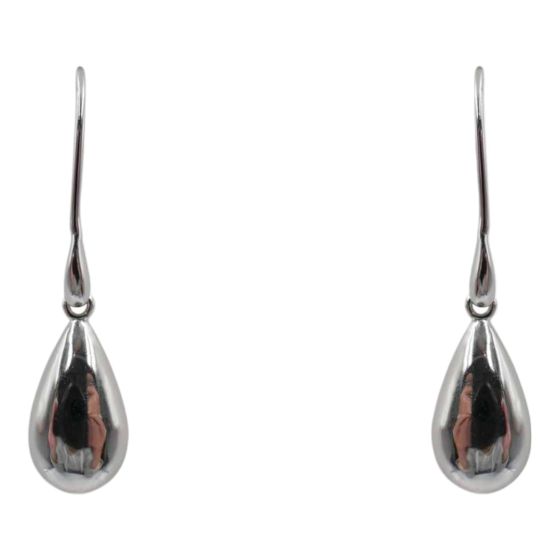 Rhodium plated sterling Silver drop Earrings.
