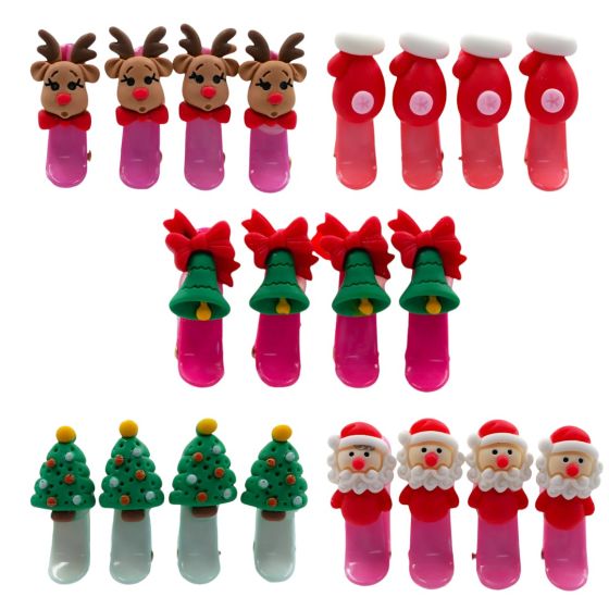 Girls acrylic Christmas themed concords in assorted designs and colours.