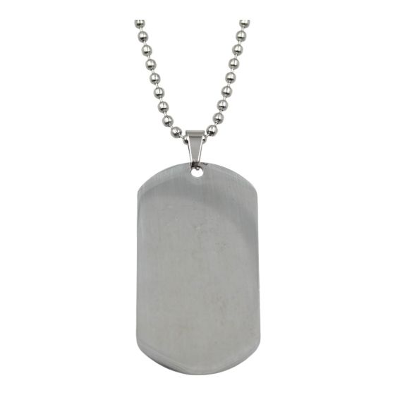 Stainless steel plain dog tag pendant.
Perfect for personalised engraving.
