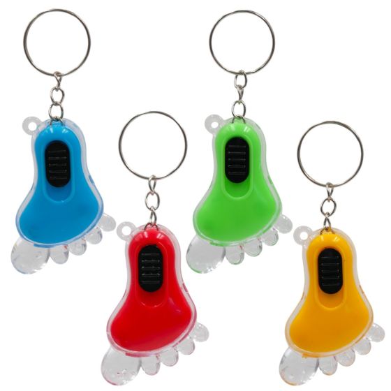 Acrylic, flashing foot design keyrings,
