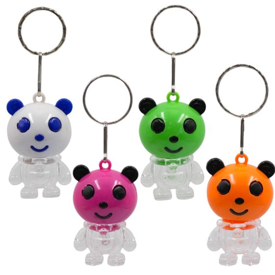 Acrylic, flashing teddy design keyrings,
