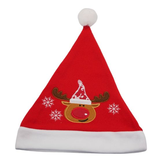 Adults Rudolf and snowflake design Christmas Santa hats.
