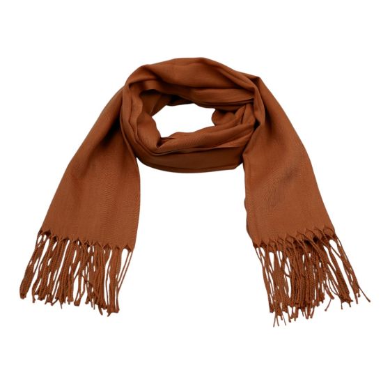 Super soft feel plain pashmina scarves with tassels.
