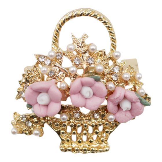 Flower basket brooch with imitation details

Measuring approx.: 3.5 cm x 3.5 cm

Pack of 3