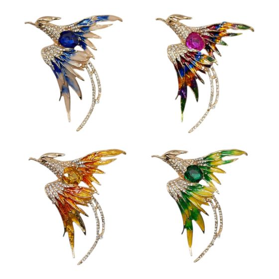 Diamante and enamel bird brooch

Measuring approx.: 6 cm x 5 cm

Pack of 3