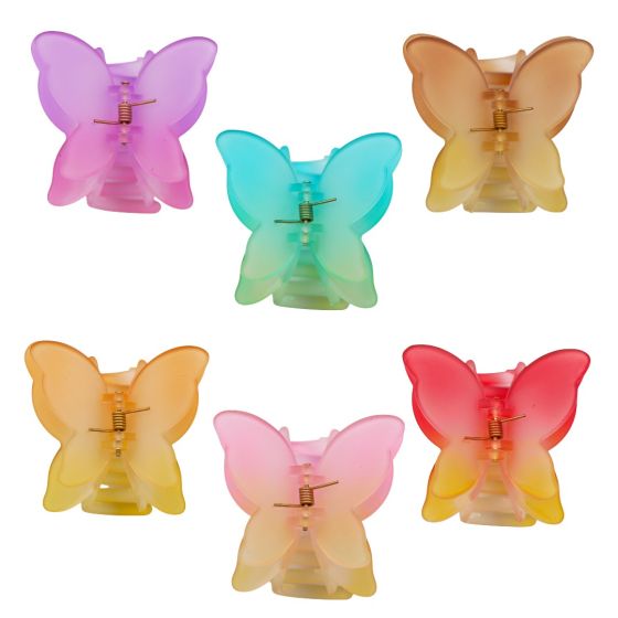 Acrylic butterfly design clamps.
In 6 assorted multicolours.
