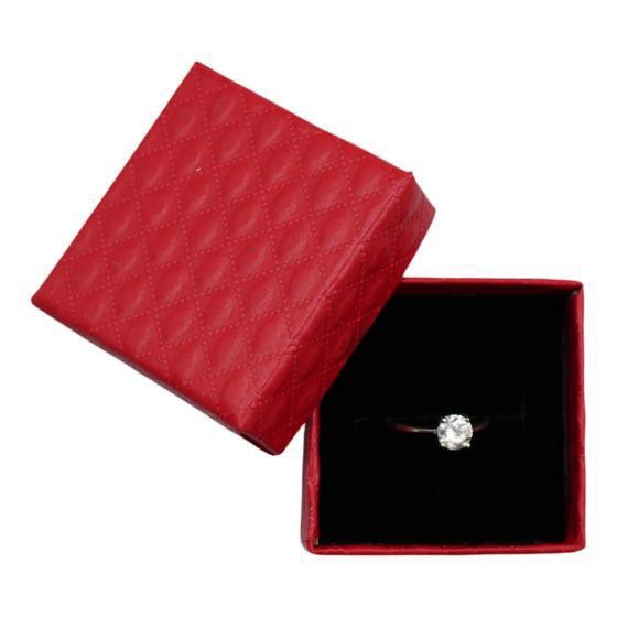 Red Quilted Ring Box 