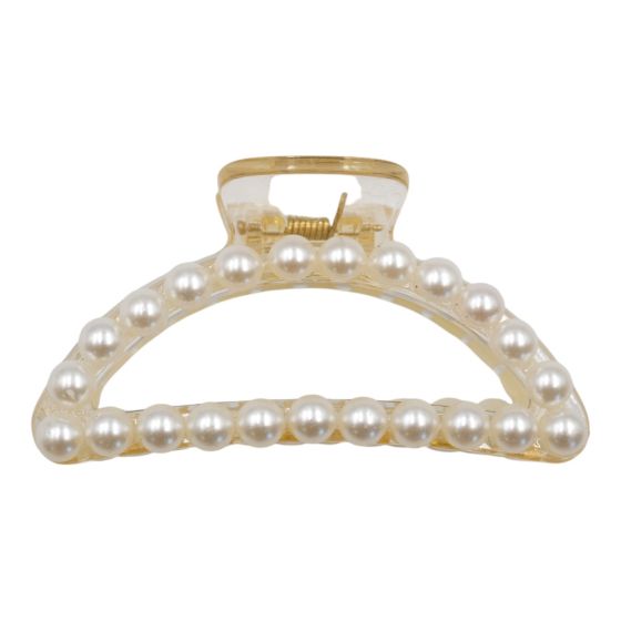 Champagne colour acrylic clamps with White imitation pearls.
Measuring approx. 9cm x 3.5cm x 4.5cm.
Presented with Clear opp bags for easy display.
Pack of 12