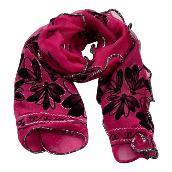 Velvet Flower Mesh Scarves