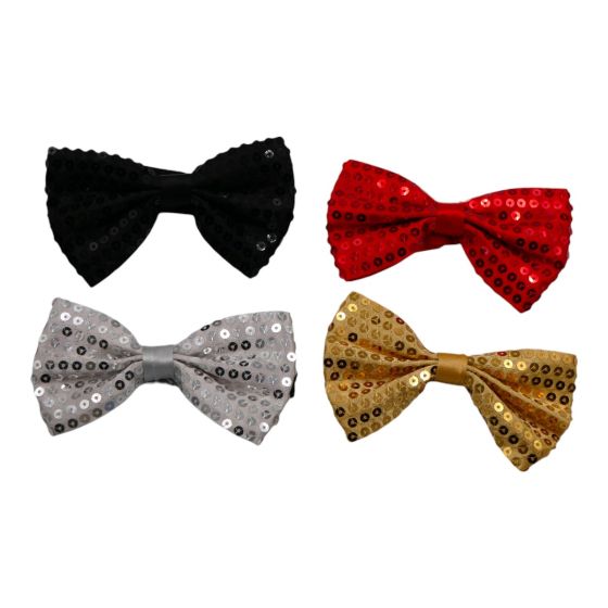 Gents bow ties decorated with sequin.
Measuring approx 12.5cm x 6.5cm.
Pack of 12 assorted.